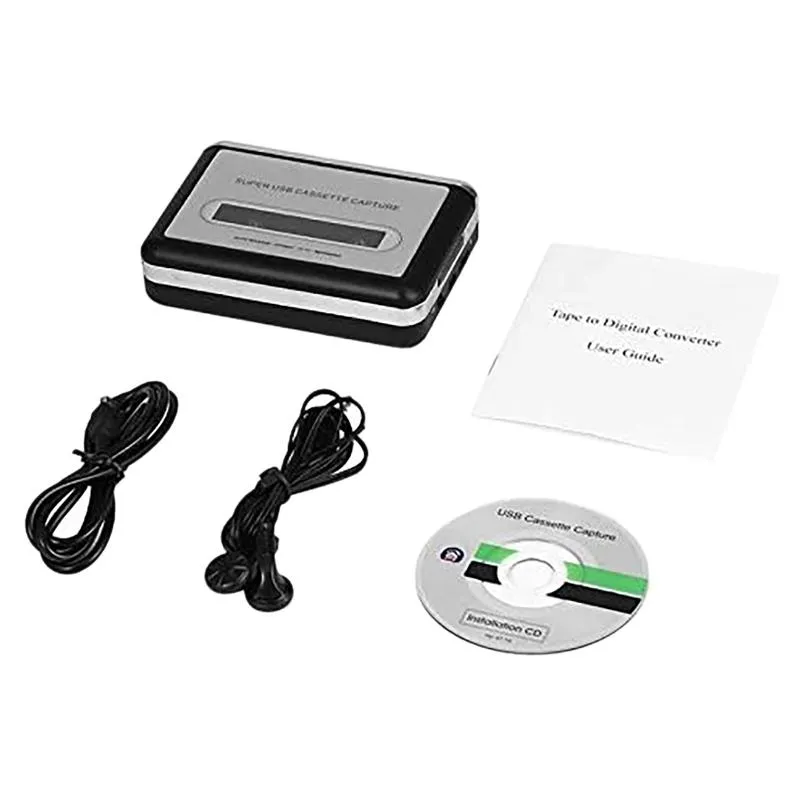 Lettore di cassette per registratore vocale digitale, adattatore USB per convertitore MP3 portatile USB 2.0