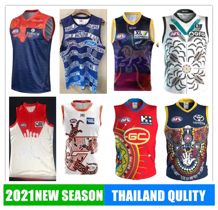 2021 Melbourne Fremantle Sydney Dockers Trikot Adelaide Richmond Tigers Giants Cats Essendon Tasmania Coast Lions Rugby AFL Trikotweste