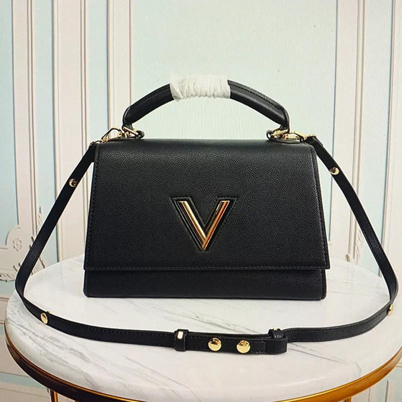 M57090 women handbags shoulder bags leather TWIST ONE HANDLE luxurys designers classic style V lock flap fashion ladies crossbody bag