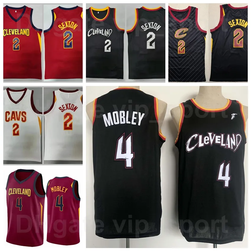Men Basketball Collin Sexton Jersey 2 Evan Mobley 4 Red Black