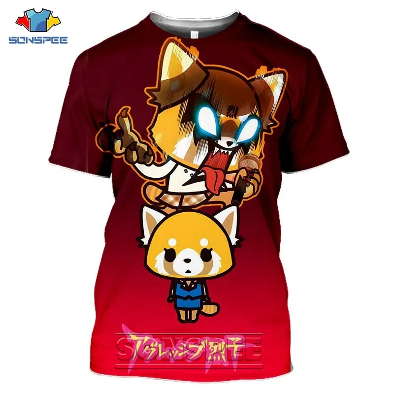 SONSPEE Death Metal Karaoke Kala Aggretsuko Aggressive Retsuko Mens T Shirts Casual 3D ptint Short Sleeve T-Shirt Women Clothes (1)