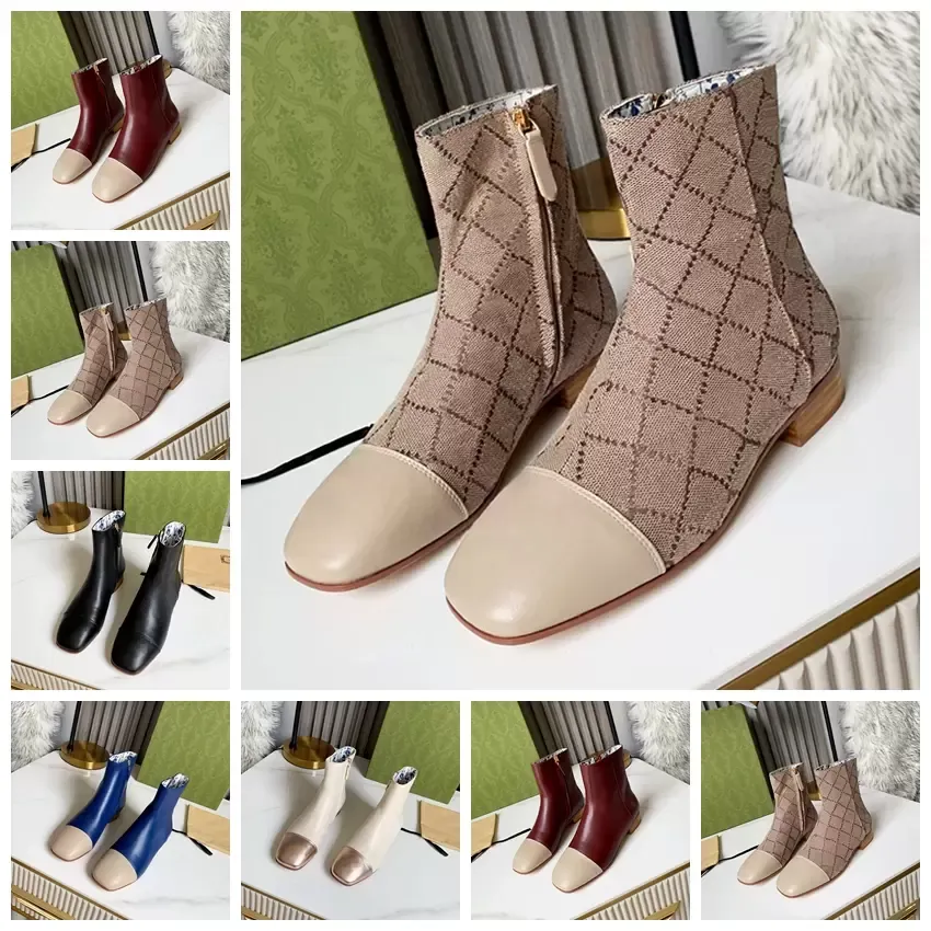 Botas de diseñador para mujer de lujo Botas de cuero para mujer Bota del desierto Cueros reales Zapatos de diseñadores de invierno Diseño de tacones de diseñador Botines para mujer con tamaño de caja 35-43