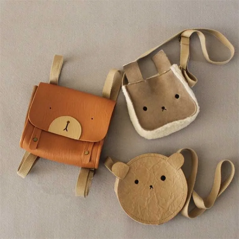 EnkeliBB Toddler Lovely Animal Bag Mignon Ours Lapin Ours Sac À Bandoulière Bébé Fille Enfants Tous Les Accessoires 211023