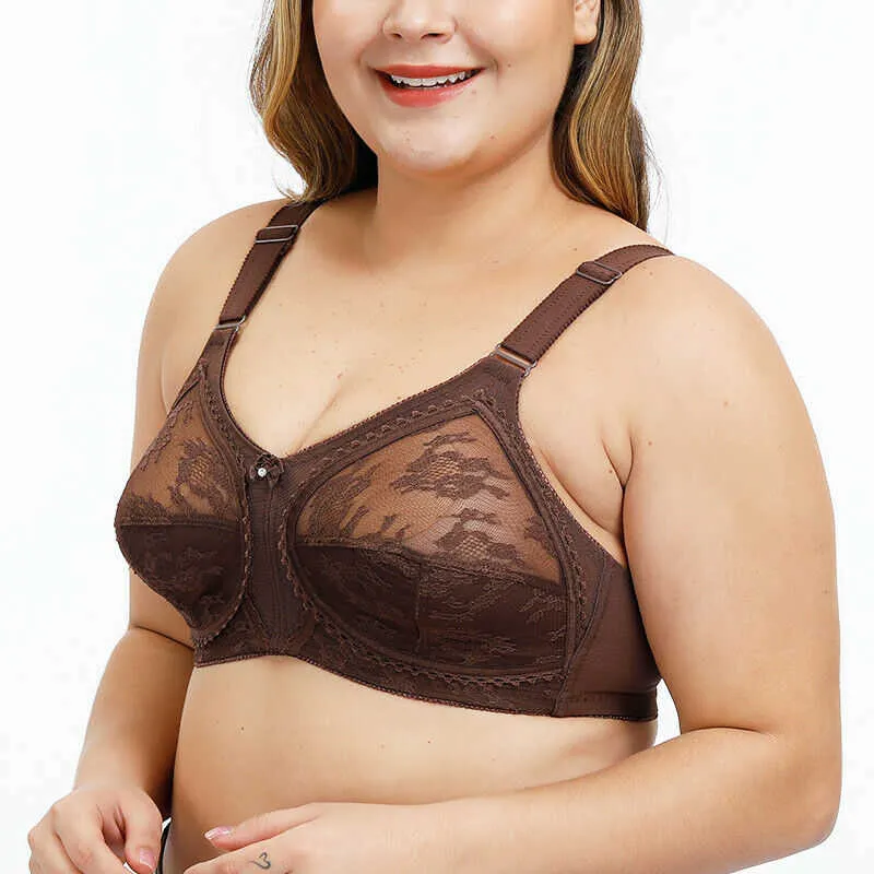 Ultra Thin Lace Sheer Wireless Minimizer Big Bra Size For Women Full  Coverage, Plus Size Options 36 50 B D E 210728 From Lu02, $15.99