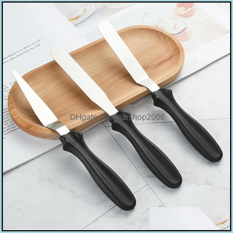 3pcs/lot Stainless Steel Cake Spatula Butter Tools Polisher Cream Icing Frosting Knife Smoother Kitchen Pastry Cakes Decoration Tool