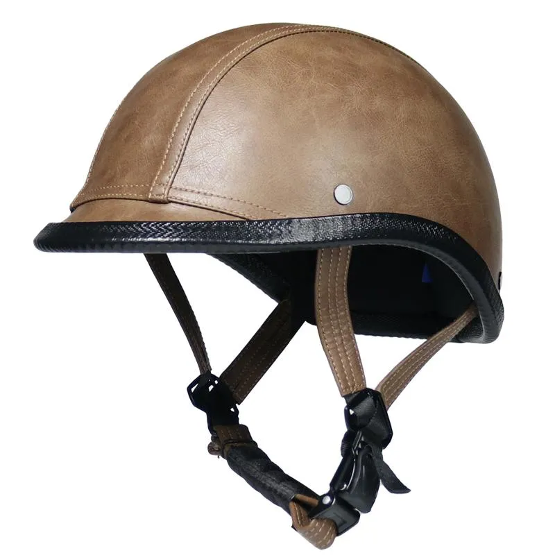 Motorcykelhjälmar Vintage Jet Helmet Retro Scooter Half Open Face Moto Casco Dot For Chopper Bikes247f