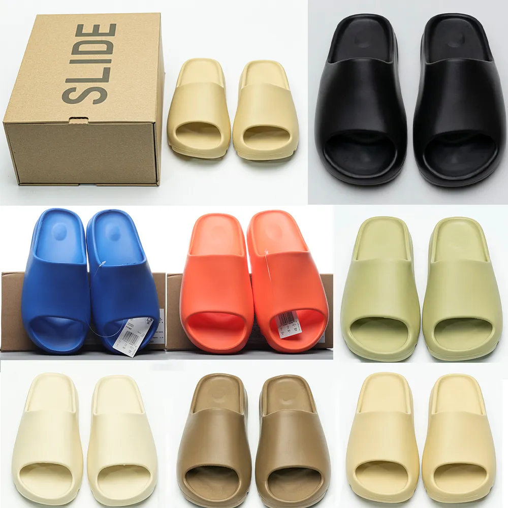 Top Runner Slipper Slide Sandals أحذية رجالي enflame برتقالي ثلاثة أضعاف راتنج العظم الأبيض الأسود