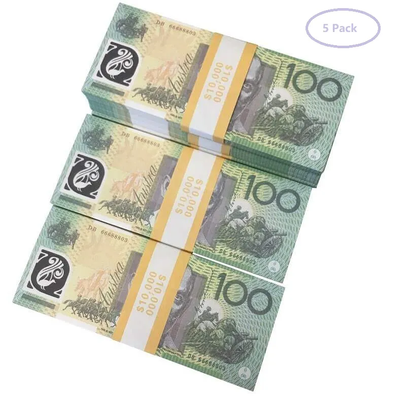 Ruvince 50 taille accessoire jeu Dollar australien 5 10 20 50 100 AUD billets papier copie faux argent accessoires de film298e1799059XHR4O6K7BKD1