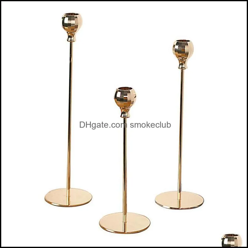 Candle Holders 3pcs Candlelight Dinner Candlestick Set Vintage Home Wedding Wrought Iron Bar Party Living Room Decoration