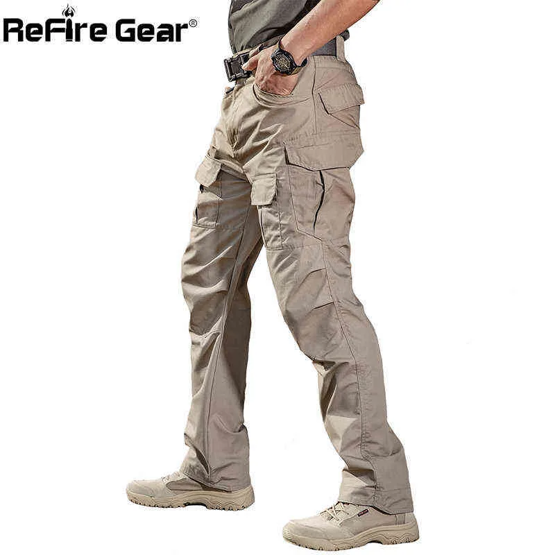 ReFire Gear Nuovi pantaloni cargo tattici da uomo SWAT Solid Combat Army Pantaloni militari Maschile Casual Autunno IX2 Cotone Molte tasche Pant H1223