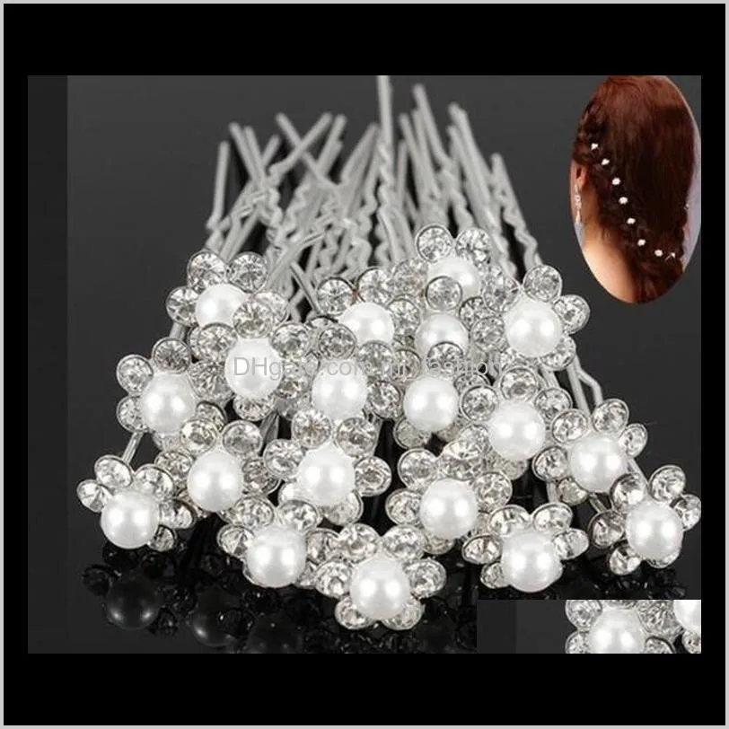 fashion pearl hair pins crystal hair jewellery wedding bridal jewelry hair accessories 1913