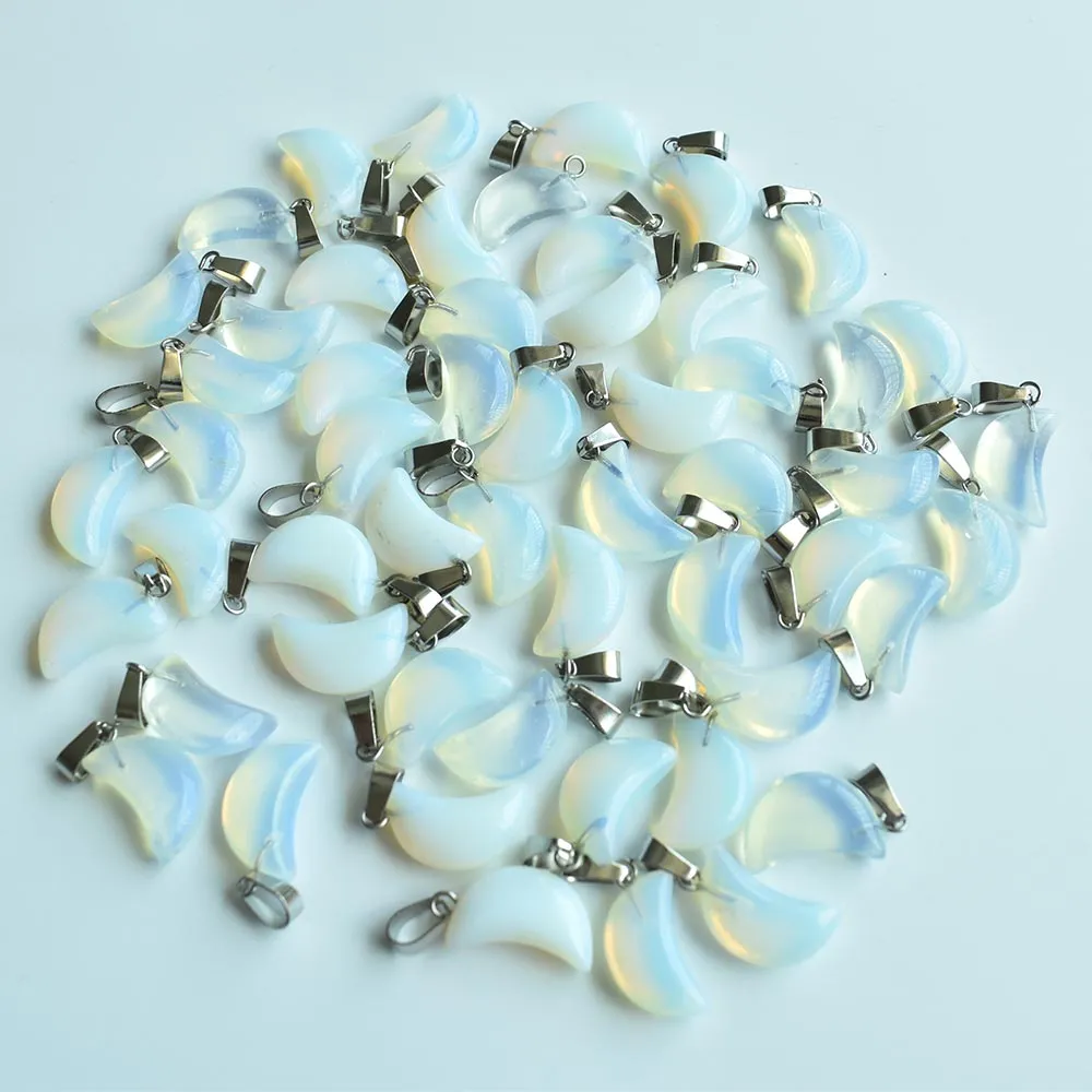 자연석 오팔 초승달 모양의 매력 펜던트 DIY 귀걸이 만들기 목걸이 만들기
