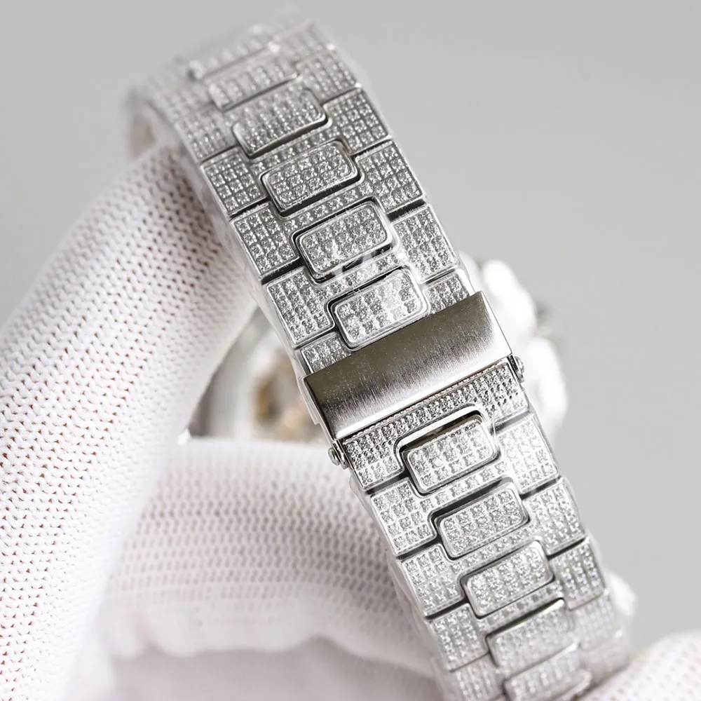 Patekphilippe Automatic PP Mens Patcs Watch Watch Full Diamond Watches Полностью механические наручные часы из нержавеющей стали ремешок для сапфировой водонепроницаемой Montre de Luxe MJ