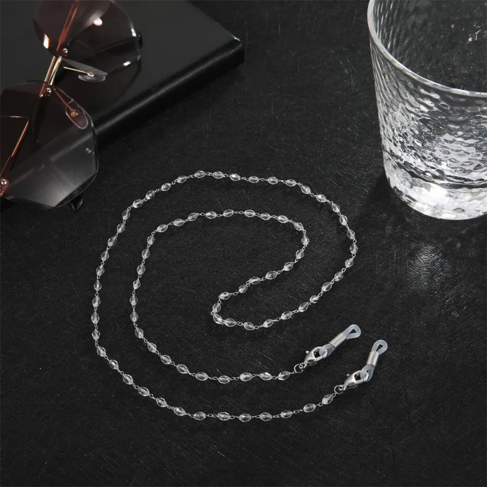 Mode Bril Ketting voor Dames Lanyard Clear Stone Crystal Beads Zonnebril Ketting Hanging Neck Holder Gift