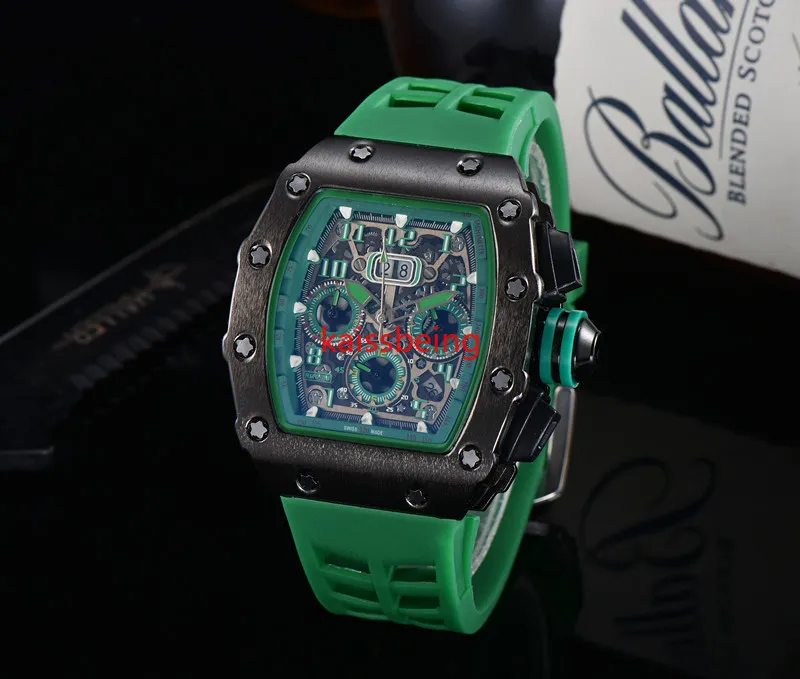 2021 Orologi da uomo Orologi al quarzo in silicone di lusso maschile per uomo Orologio sportivo da uomo di design Relogio Masculino188Q