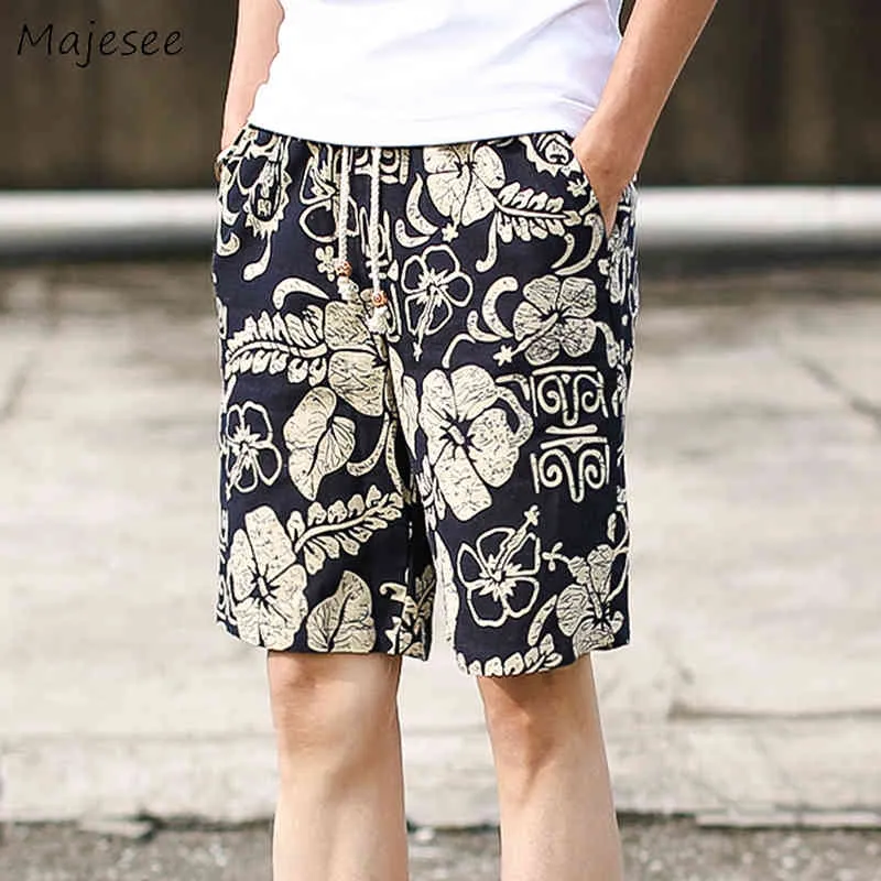 Board shorts män blommig tryckt sommar strand baddräkt lös elastisk midja spets upp koreanska stil all-match fritid mens surfing y0408