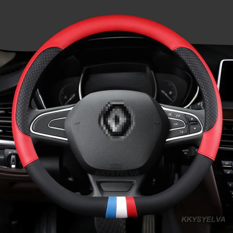 Capas de volante Capas de direção de couro PU Cappa-rodas para Clio Fluence Megane Laguna Talisman Captur Kadjar Kaptur Koleos Sceni