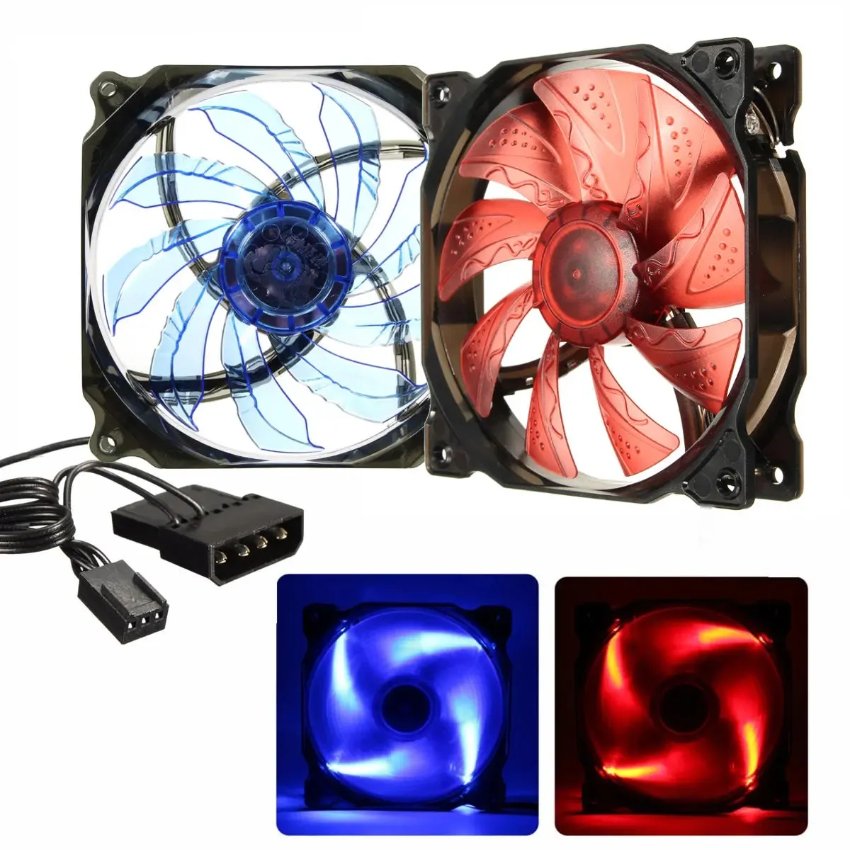 120mm 3pin 4Pin 19dB Silent Computer Cooling Fans Kylare 12V - Vinröd