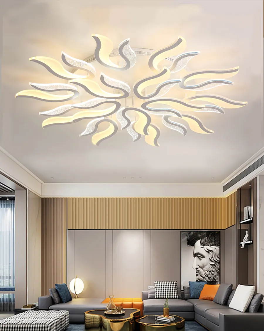 Moderne LED plafondlamp voor woonkamer slaapkamer dineren witte acryl kroonluchter lamp fxiture