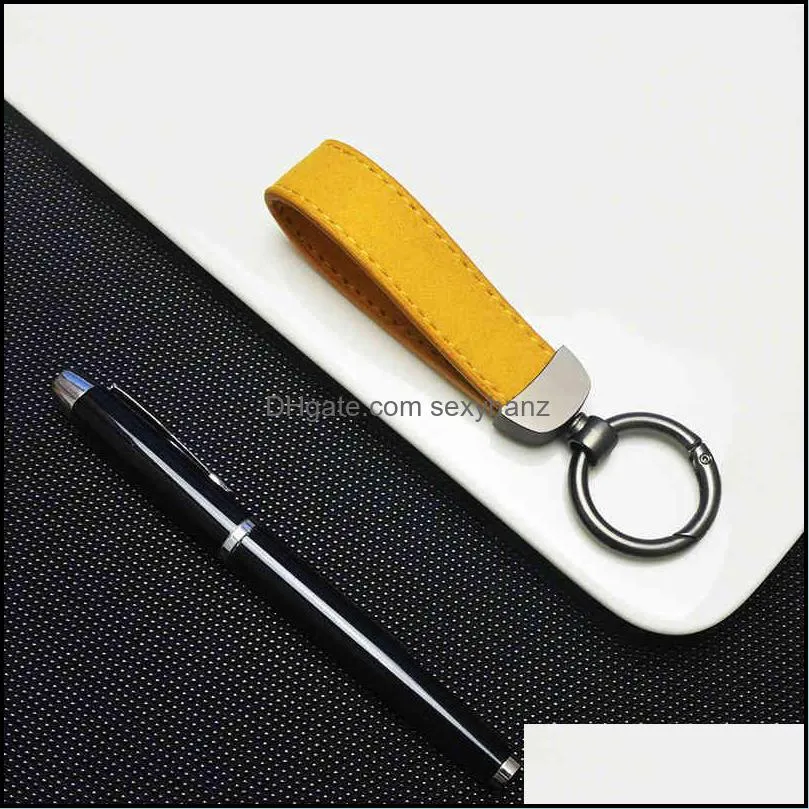 Keychains Hardware Suede Anti Creative Pendant Buckle Lock Men`s and Women`s Ring Bag Pendant