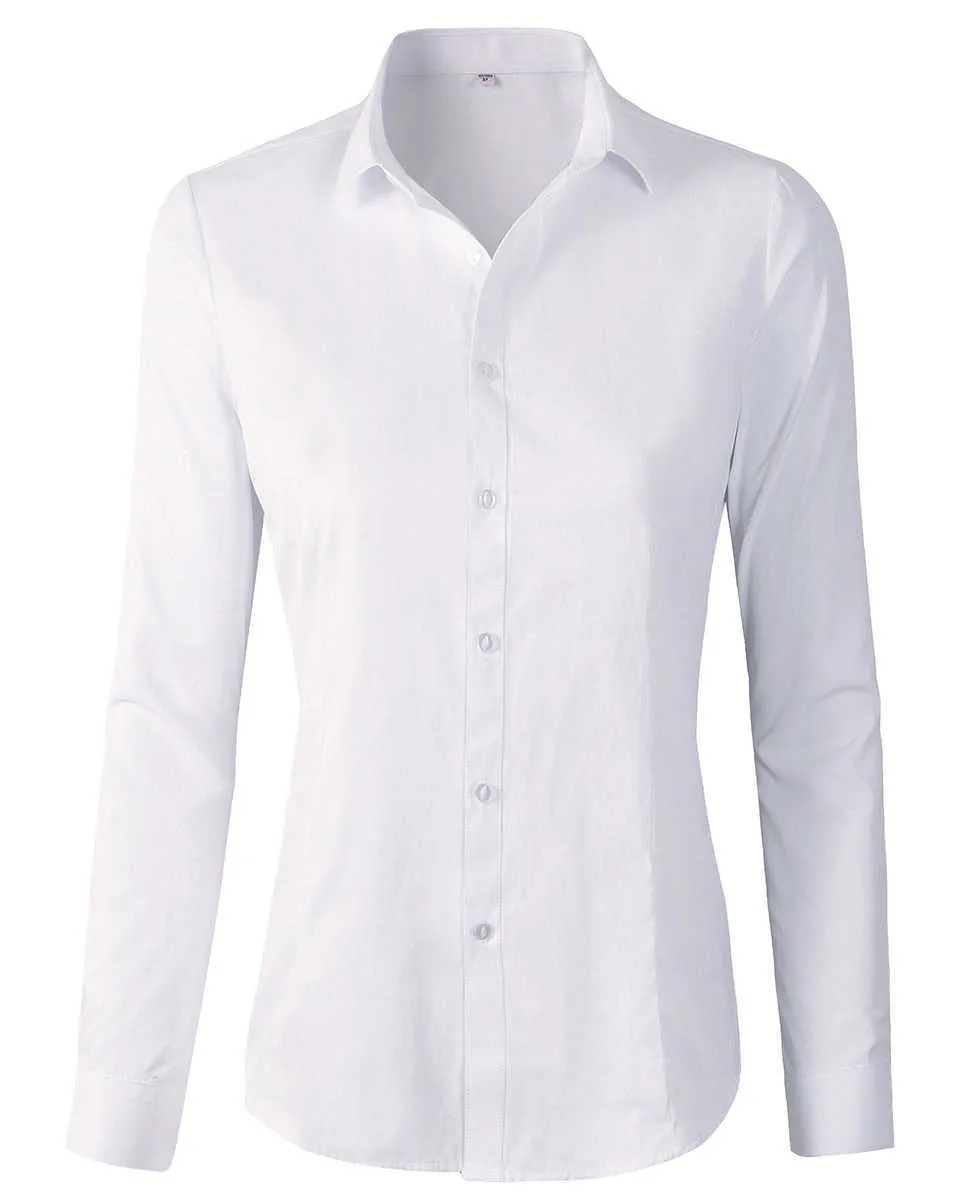 Beninos Women's Formal Work Wear White Simple Shirt 210721