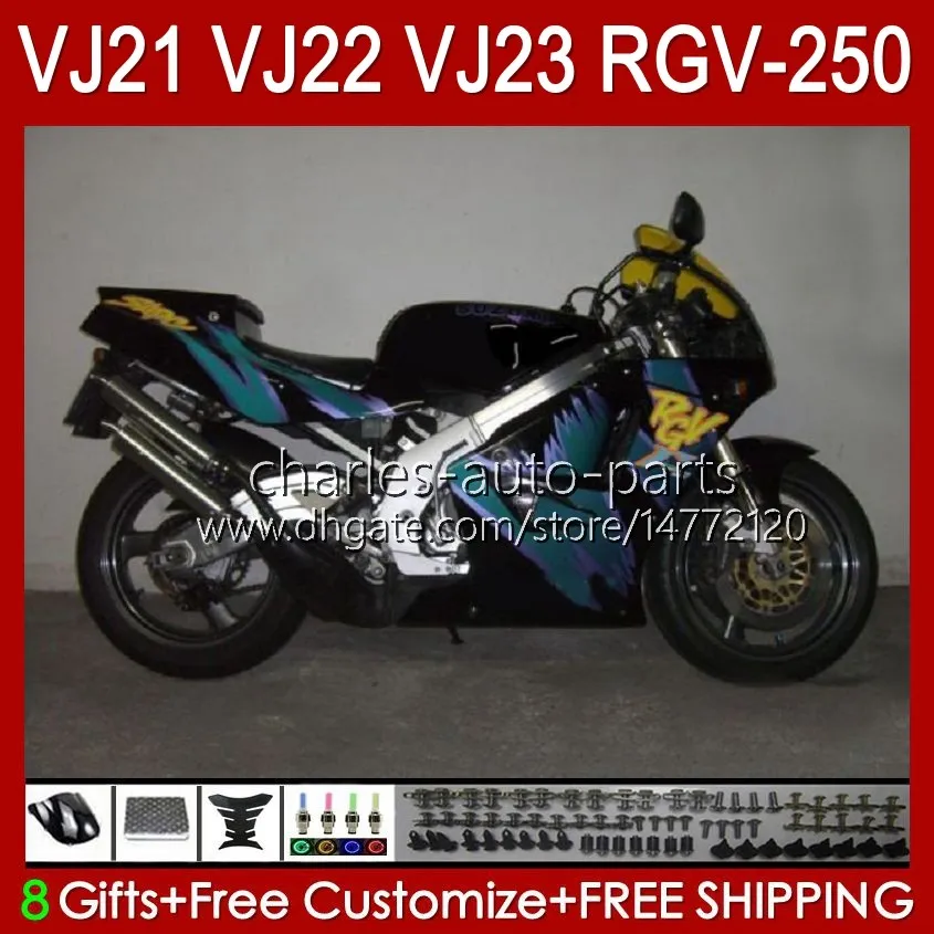 Body pour Suzuki Blue Noir Nouveau RGVT RGV 250CC 250 CC RGV-250 Panel RVG250 20HC.124 RGVT-250 90 91 92 93 1994 1995 1996 RGV250 SAPC VJ22 1990 1991 1992 1993 94 95 96 Farécations