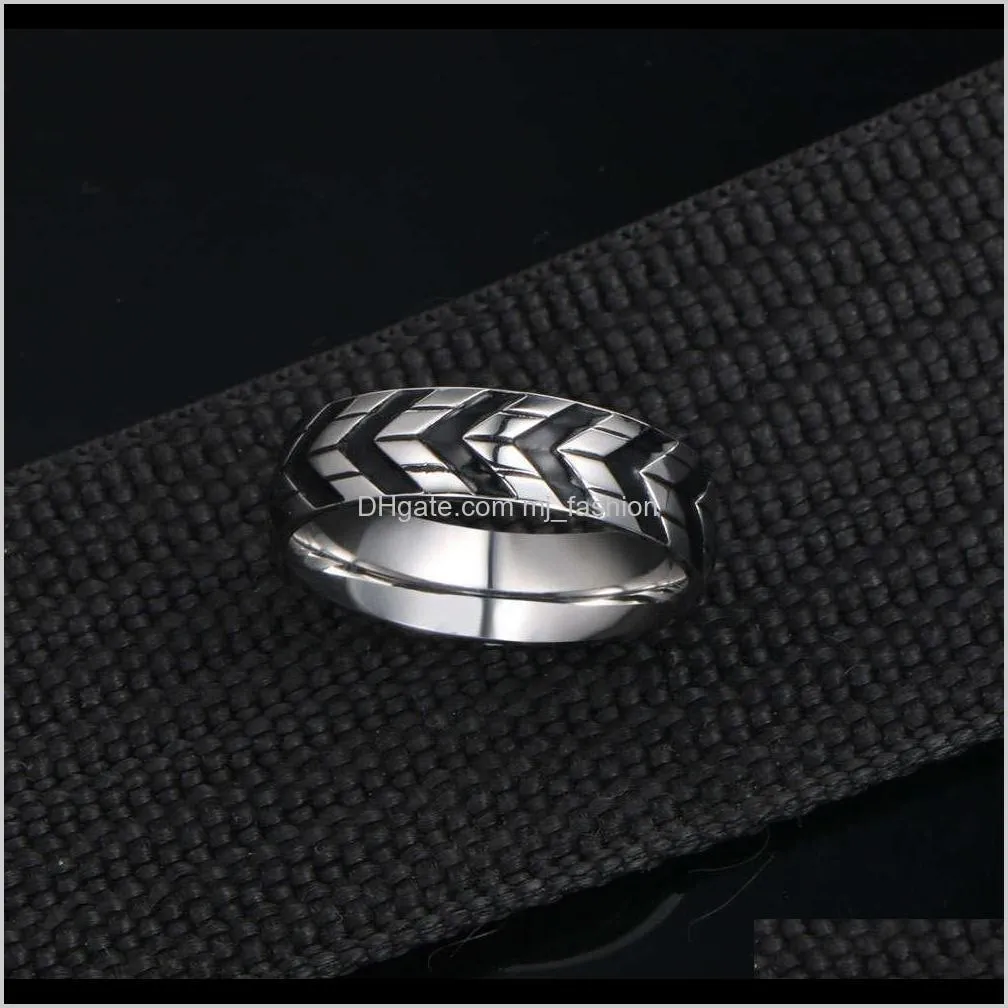 hip hop rings mixed batch fashion oil dripping titanium steel ring men`s wheel hip hop trendsetter points