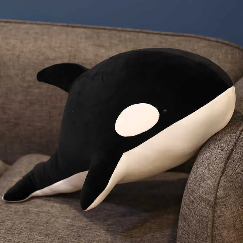 Nice 60/80cm Black And Red Shark Plush Toys Big Killer Whale Doll
