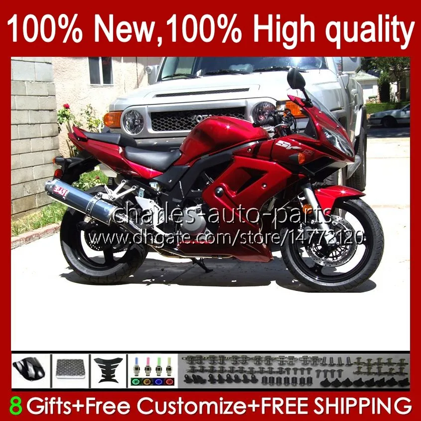 SUZUKI SV 650S 1000S Için Gövde 03 04 05 06 07 08 09 10 11 12 13 22HC.81 SV650 1000 S SV1000S fabrikası kırmızı SV650S 2003 2004 2012 2013 Fairing