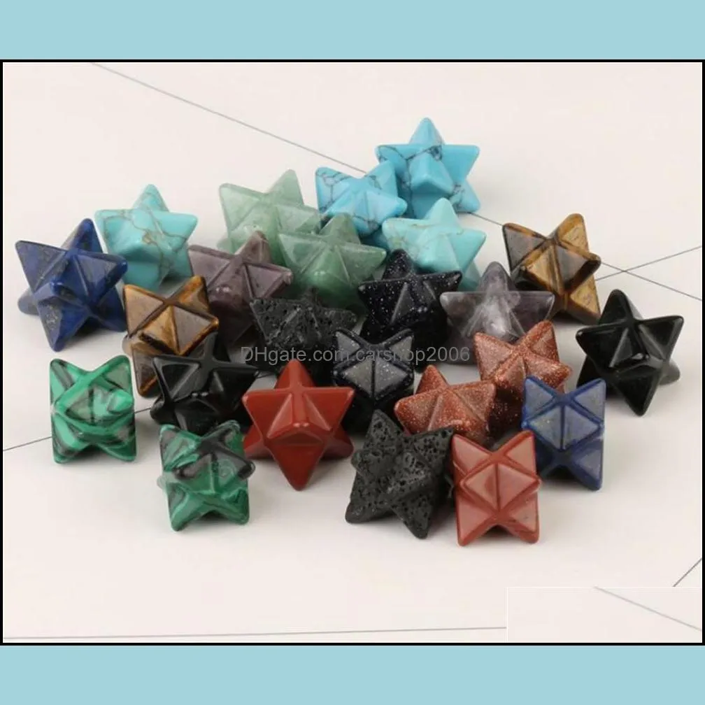 Factory Garden Decorations Quartz Crystal Points Merkaba Star for Healing stones Reiki Spiritual Divine Therapy Energy, Pocket Stone Eight-Pointed Stars