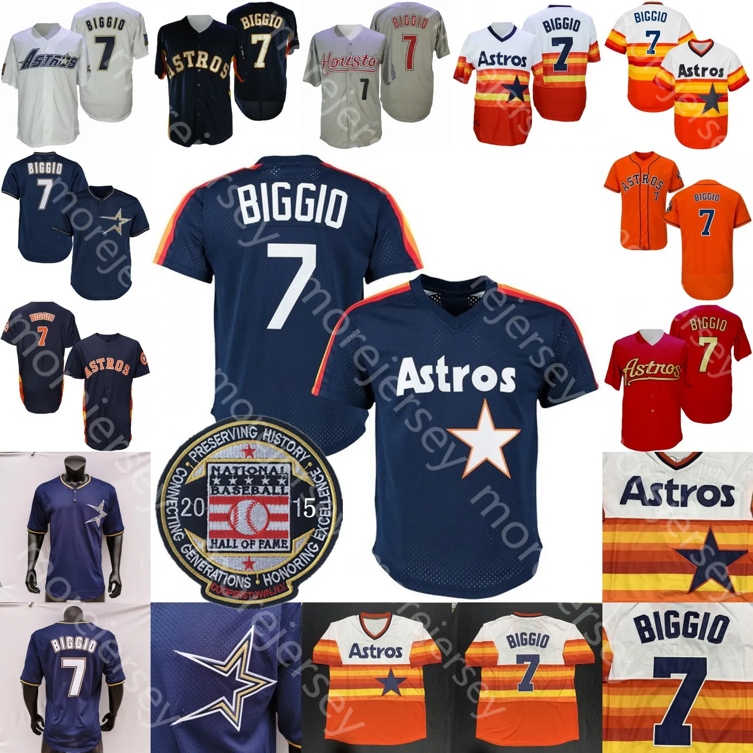 Craig Biggio Jersey 2015 명예의 전당 패치 1994 2016 WS White Gold Rainbow 1980 Mesh BP Salute To Service Orange Navy Player Pullover