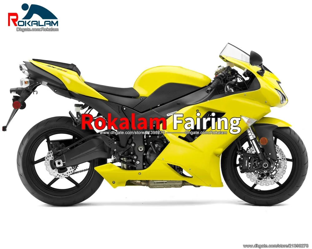 Fairings Kit For Kawasaki Ninja ZX6R ZX 6R 2007 2008 ZX-6R 07 08 Road Bike Yellow Fairings (Injection Molding)