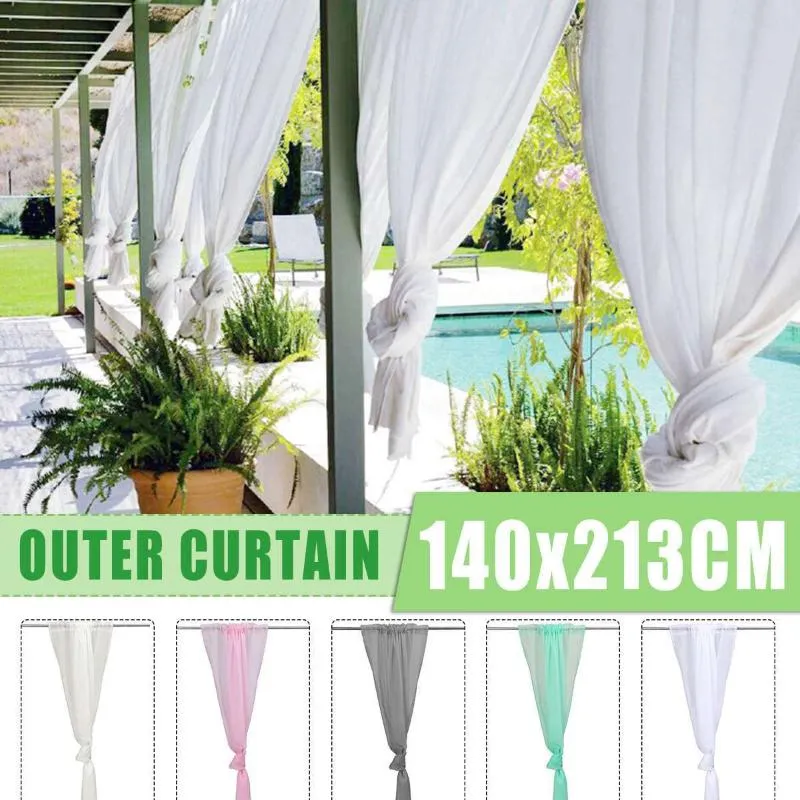 Rideau Tentures Classique Élégant Moderne Rideaux Tulle Pour Extérieur Jardin Terrasse Salon Fenêtre Transparente Polyester Étanche