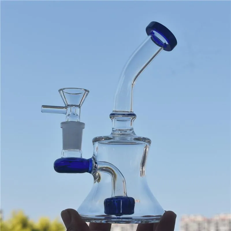 color Dab rig vaso de vidrio bong tubería de agua gruesa 14 mm junta recicladora de vidrio bong con tubo de quemador de aceite de vidrio de 14 mm