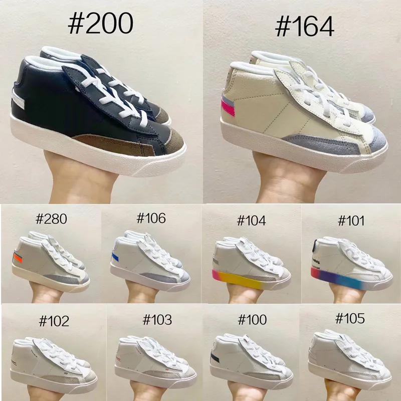 2021 Eccellenti qualità Kid Skate Sneaker Classics Bambini Mid Top Scarpe da corsa Youth Fashion Scarpe sportive da esterno Boy Girl Jogging Calzature taglia EUR24-35