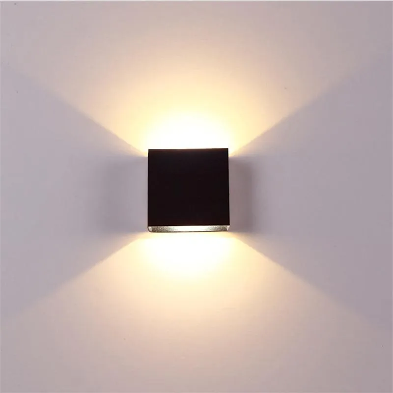 Wall Lamp Mini Black White Decoration Cube Bedroom Light Modern Home Luces Led Decoracion Dormitorio Pared Up Down Projection