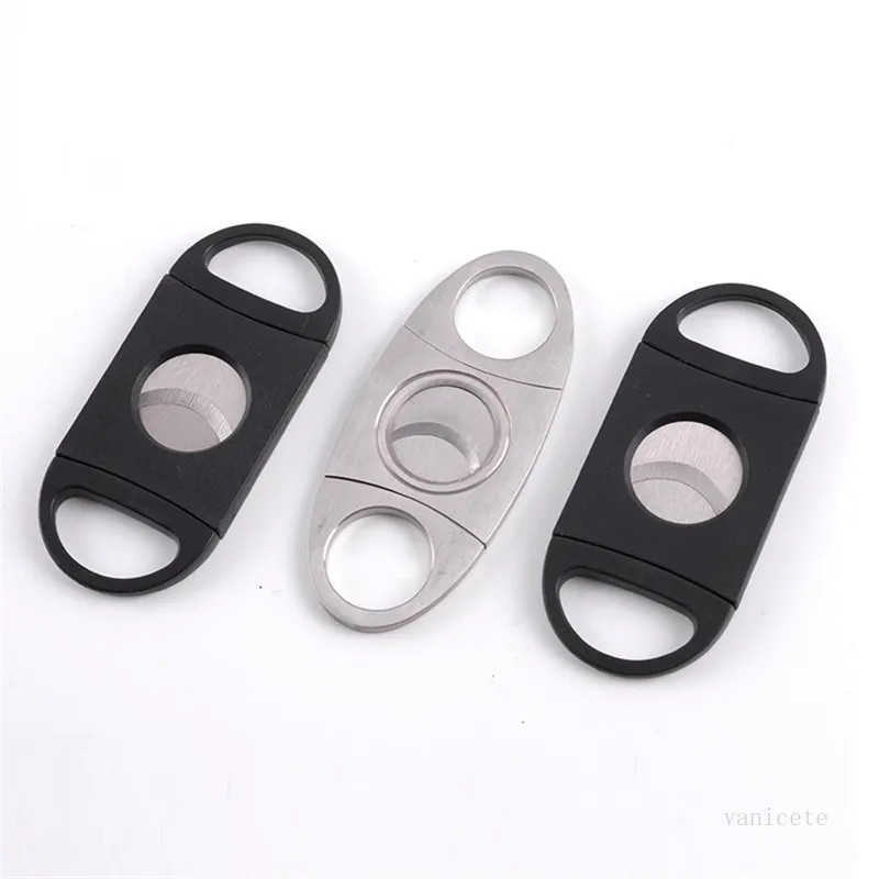 Rostfritt stål Classic Dubbelkantad Cigar Cutter Metal Cigars Saxar Mini Rökning Tillbehör T9i001319