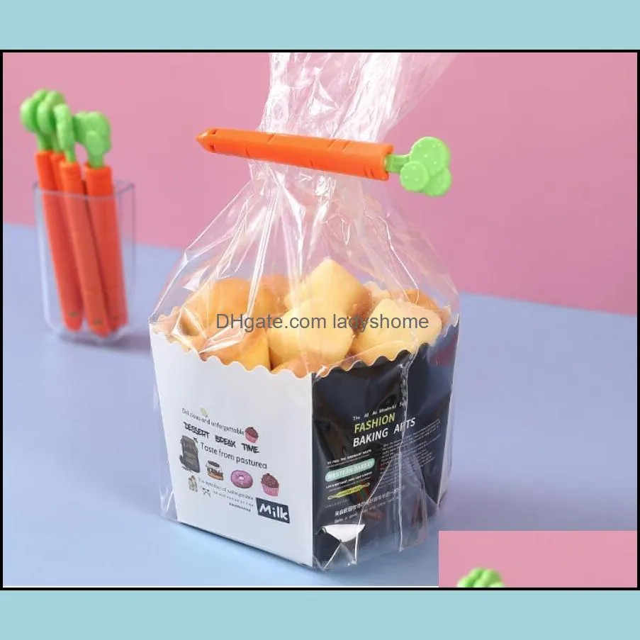 Kitchen Tools Carrot Food Bag Sealing Clip -Keeping Clamp Sealer for Snack Bags Portable Clips HWB8426