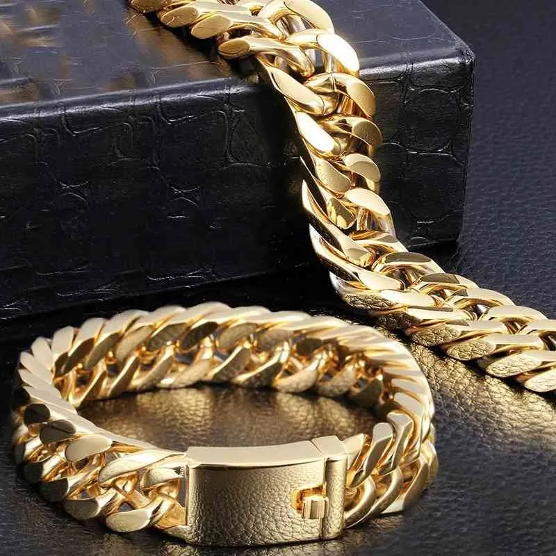 Homens de luxo Double Buckle Pulseira Retro Gold-Banhado Gold-Banhado Electroplated Chain Link Charme Bracelete Bangle Cadeia Jóias Presentes9hwa {Categoria}