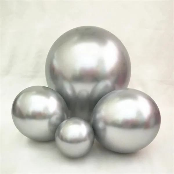 Metallic-Chrom-Silber, 5 Zoll, 10 Zoll, 12 Zoll, 18 Zoll, runde Ballonkette, unregelmäßige Form, Layout, Festival, Hochzeitsdekoration, Y0622