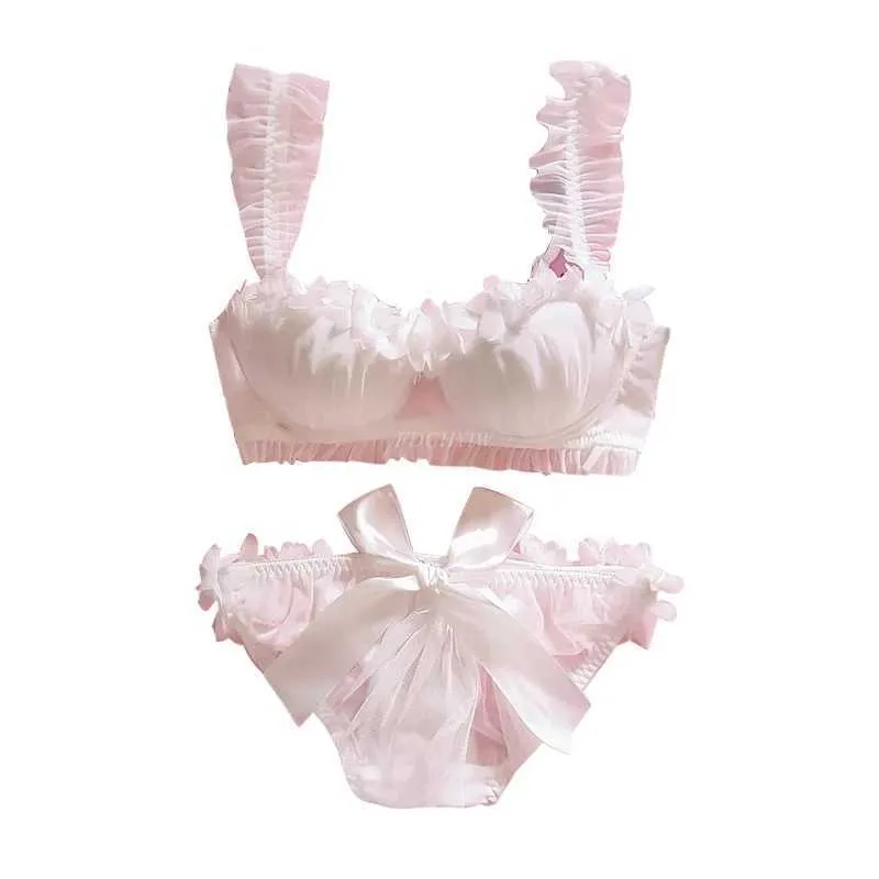 Sexy Young Girl Women's Cute Cat Underwear Set Sweet Lolita Bow