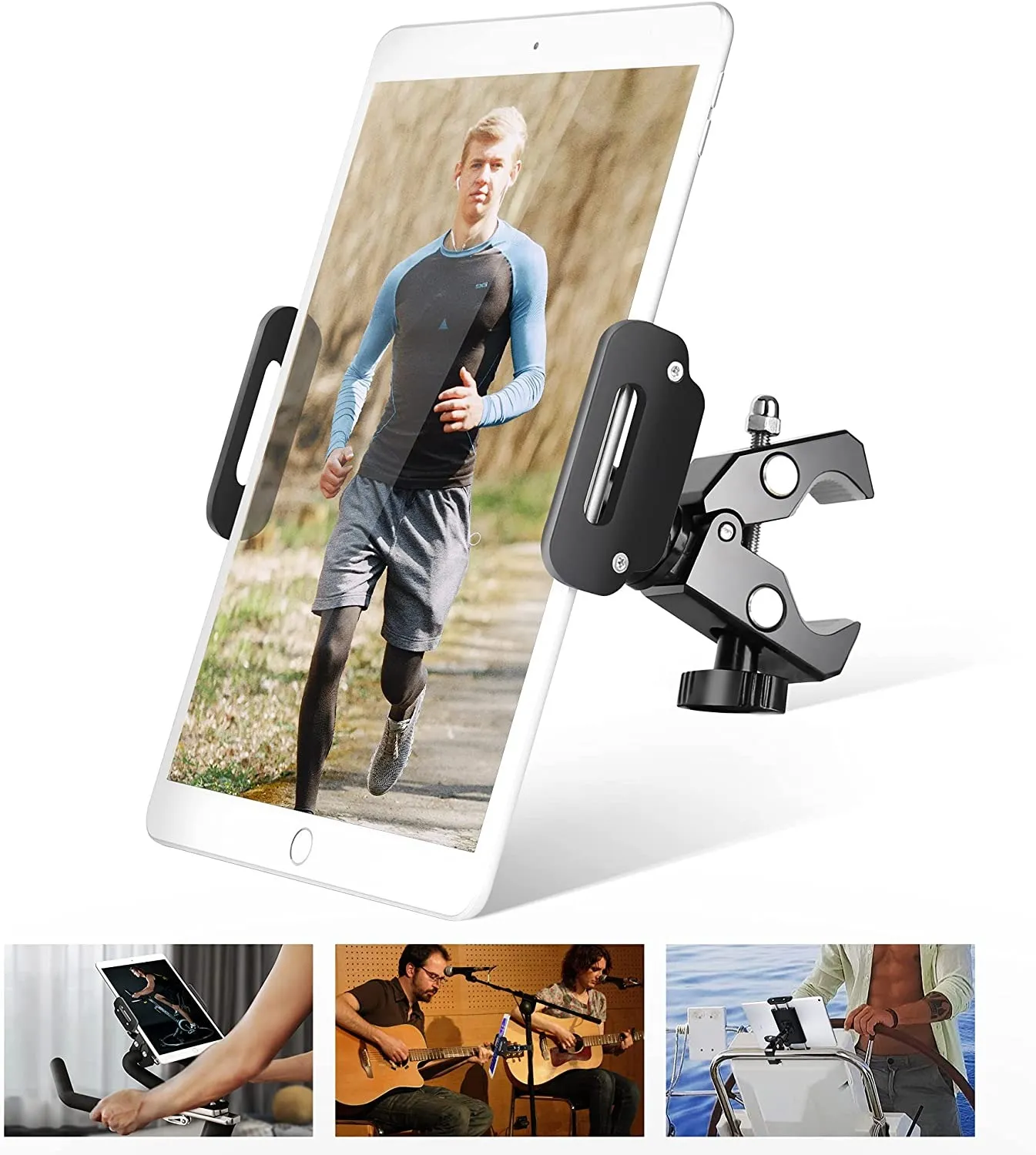 Spinning Bike Tablet Holder Mount, Gym Treadmill Tablet Stand, Indoor