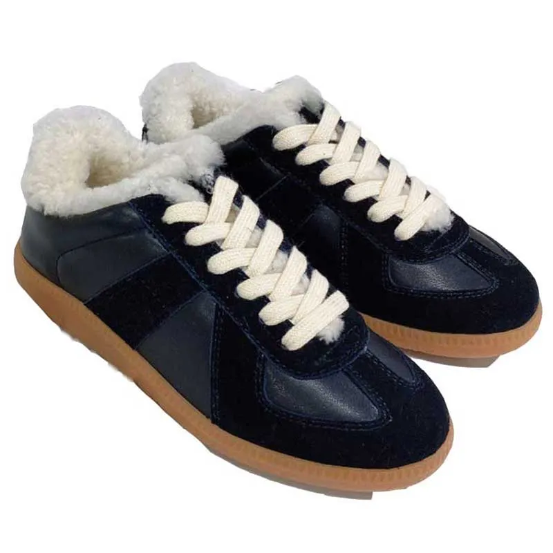 2022Ss vinter lågt träningsskor designer retro klassisk form ull värme herr och kvinna designer casual stil tendon sulor storlek 35-45 högkvalitativa mm sneakers