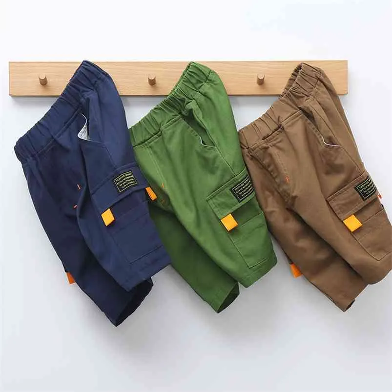 Summer Shorts for Teenage Boys Korean Baby Solid Color Cargo Pants Loose Children Short Pant Trousers Clothes Teens 8 12 Yrs 210622