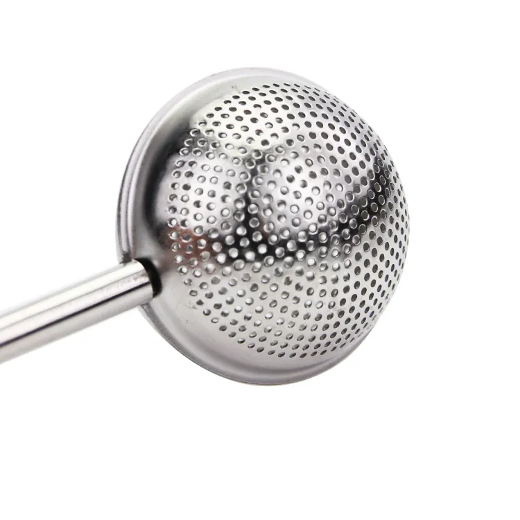 18cm Stainless Steel Spoon Retractable Ball Shape Metal Locking Spice Tea Strainer Infuser Filter Squee DH8500