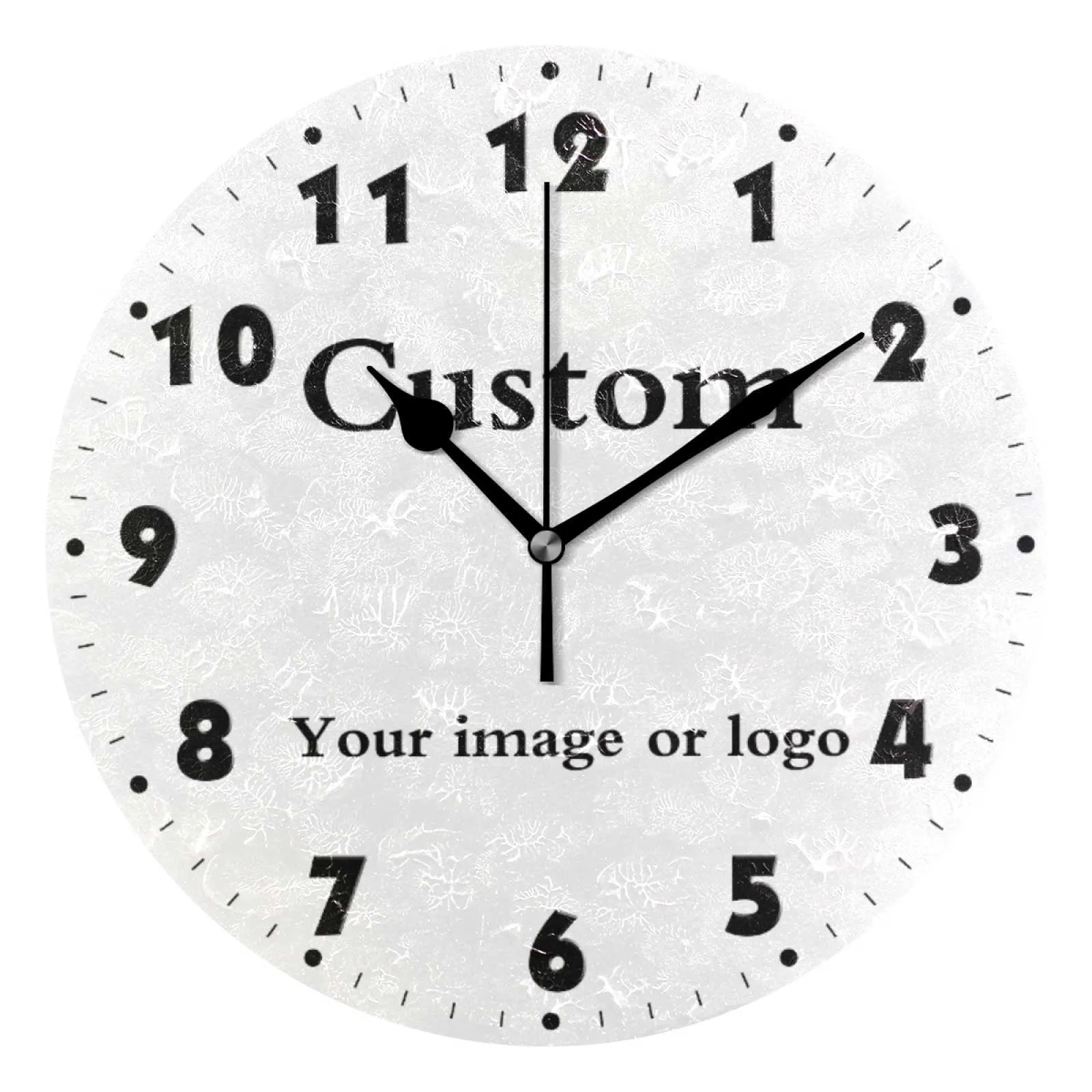 Personnalisé Votre propre horloge murale ronde horloge silencieuse montre murale à la batterie silencieuse non ticking de haute qualité Home décor horloge 210930