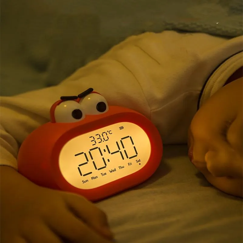 Autres horloges Accessoires LED Réveil numérique Big Mouth Kid Snooze Table Calendrier Chargeur sans fil Électronique Extérieur Portable