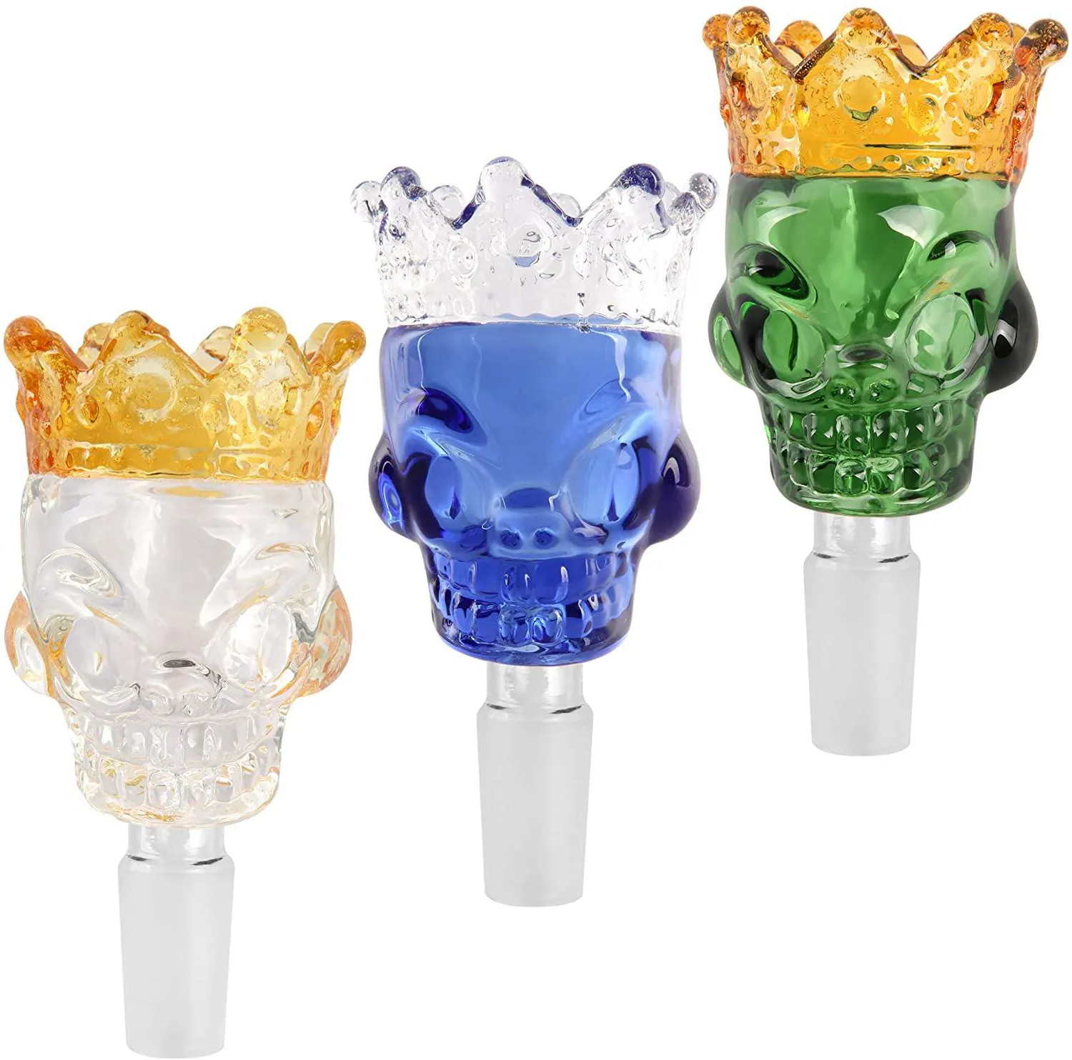 Vintage Crown Skull Glass Bowl 14mm 18mm Macho Para Hookah Water Bong pipa de tabaco para fumar