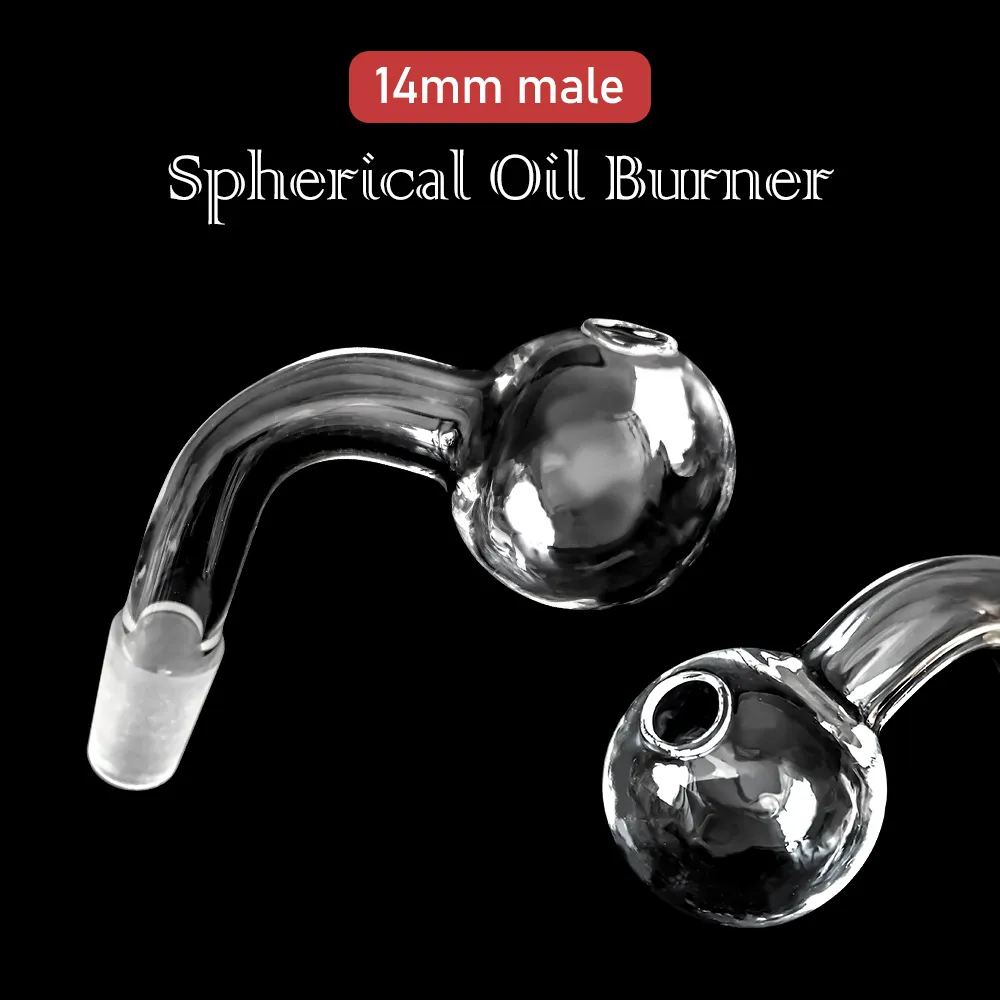 Bruciatore a olio in vetro con bong per acqua per pipa da fumo con giunto maschio da 14 mm
