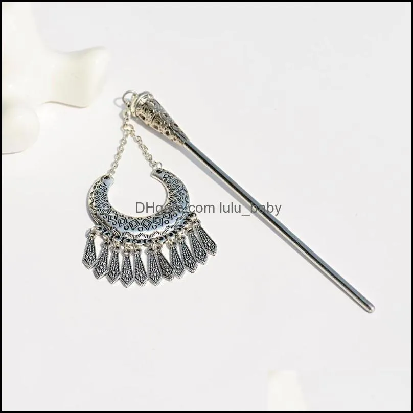 Hair Clips & Barrettes Chain Tassel Hairpins For Accessories Women Silver Color Sticks Vintage Jewelry Gifts Girl Hairpin Headdress